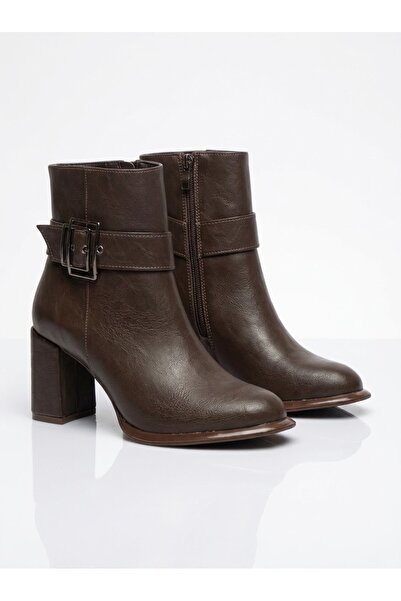 guijarro Women's Brown Premium Leather Block Heeled Classic Ankle Boots ⁠   B...