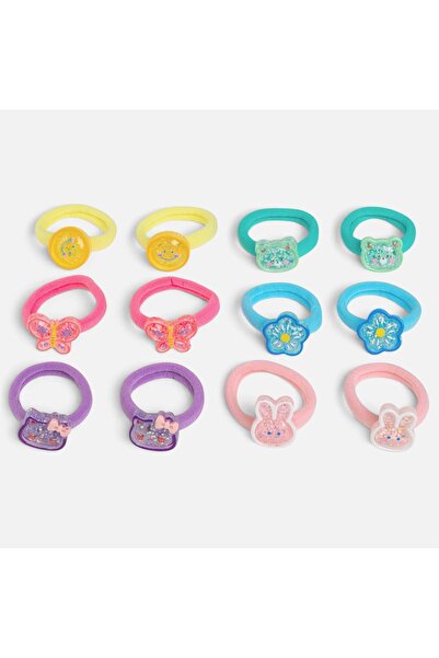 DD SHOP Elastice de Par Frotte cu Figurine 3D Glitter pentru Copii - 12buc