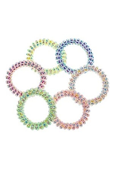 DD SHOP Elastice Spiralate Stralucitoare Stele pentru Copii - 6 buc - Cosmeti...