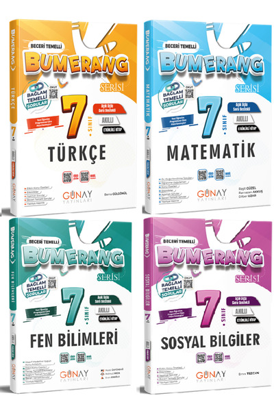 Günay Yayınları 7. Sınıf Bumerang Türkçe + Matematik + Fen + Sosyal Etkinlikl...