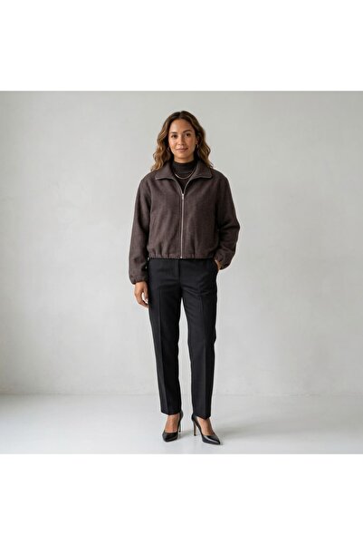 KAROL Elastic Waist Detailed Short Cashmere Coat