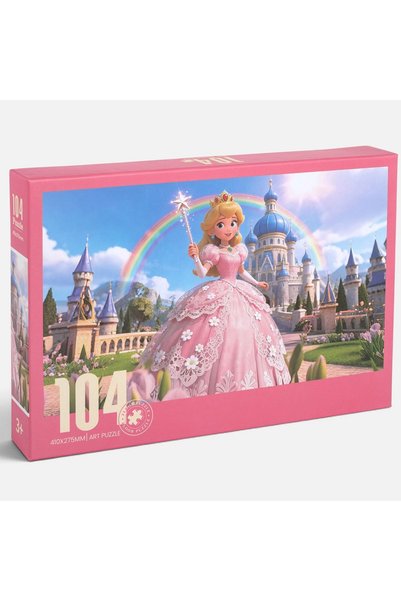 DD SHOP Puzzle Printesa cu Rochie Roz (104 Piese) - Clasic 96-104 Copii, Jucarii
