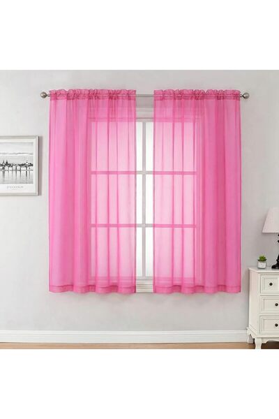 GENERAL Aiyufeng White Sheer Curtains 54 inch Length Living Room Short Voile ...