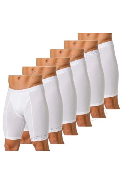 Yıldız Çamaşır 160 Men's Modal Long White Boxer 6 Pieces