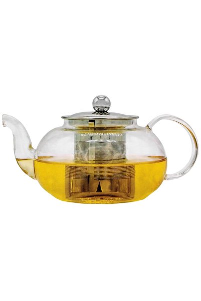 DD SHOP Ceainic din sticlă transparentă, cu filtru metalic din oțel inoxidabi...