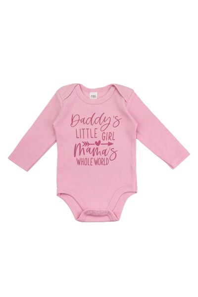 DD SHOP Body din Bumbac Roz "Daddy's & Mama's" pentru Bebelusi - Maneca Lunga...