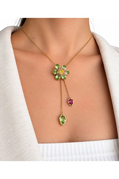 Ressia Light Green Idylila Flower Cutout Y Necklace