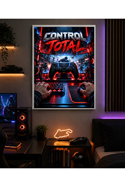 Miutic Print Studio Tablou decorativ gaming „Control total”, Tablou premium c...