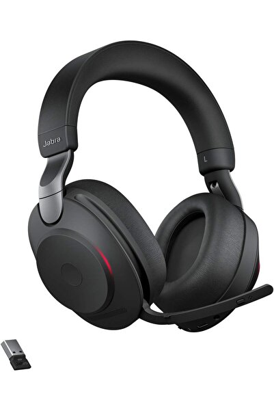 Jabra سماعة رأس لاسلكية Evolve2 85 UC مع Link 380a، ستيريو، أسود - سماعة بلوت...