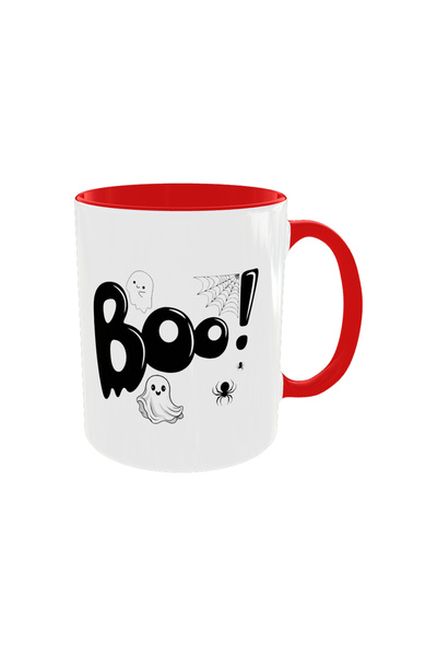 specialgift Cana personalizata model Halloween "Boo" - interior rosu