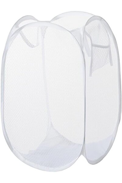 GENERAL Foldable Mesh Laundry Hamper with Wide Opening & Side Pocket - Breath...