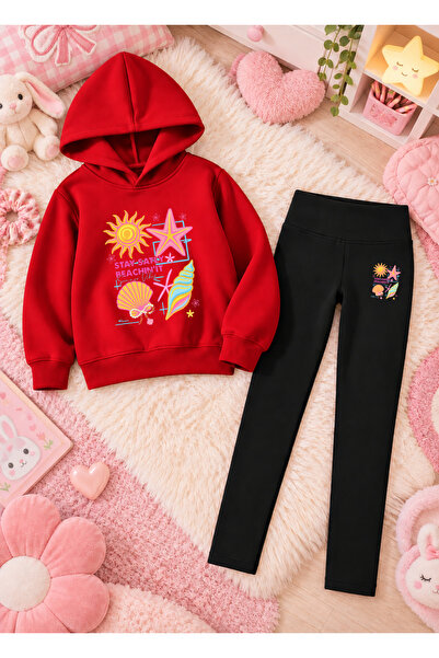 LORVEX Girl's Hooded Sweatshirt and Skinny Leggings Set, 2-Piece Printed Top ...