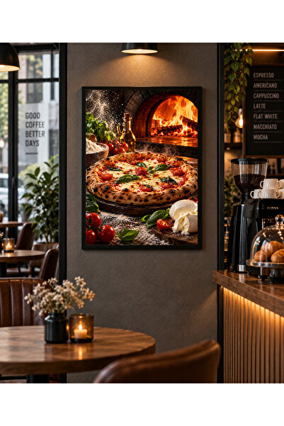 Miutic Print Studio Tablou decorativ „Foc, făină și mozzarella”, Tablou premi...