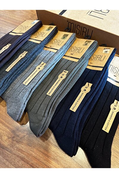 Mısırlı Men's Bamboo Cotton Seamless Comfortable Casual Winter Socks 12-Pack