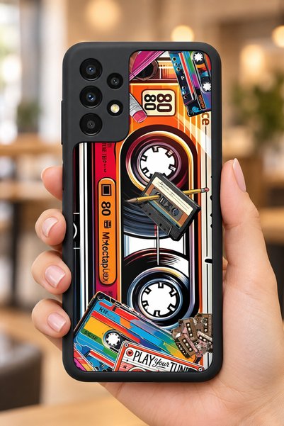 BGAKSESUAR Samsung Galaxy A13 / A23 Compatible Cassette Patterned Camera Prot...