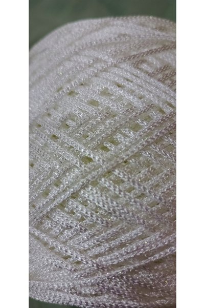 UMRA collection 1St Quality Macrame Rope 3mm 1 Piece 300Gr 200-230 Mt Color White Glittery