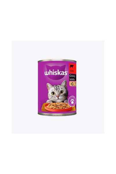 Whiskas Konserve Mama 400 G Sığırlı - Yüksek Kaliteli Proteinli Kedi Maması 6...