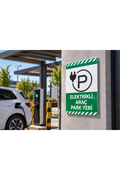 MCK Reklam Elektrikli Araç Park Yeri Levhası 25x35 cm (3 mm Oluklu Polikarbon)