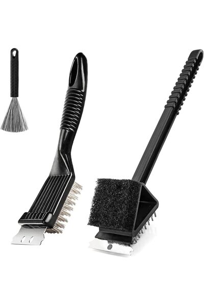 GENERAL AILUROPODA Grill Brush 3Pcs, BBQ Cleaning Brush & Pan Brush