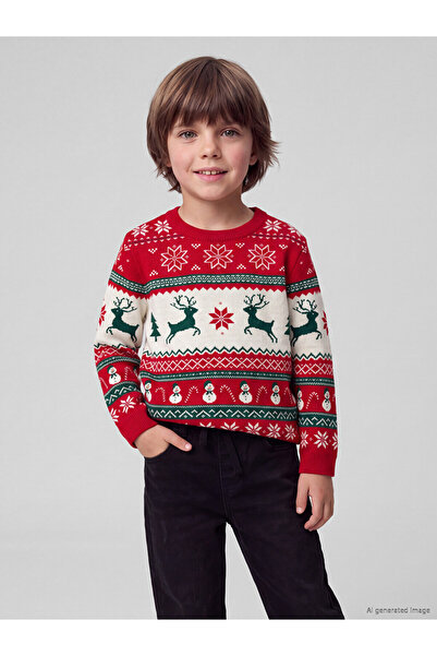 LC Waikiki Christmas Themed Boys' Knit Sweater