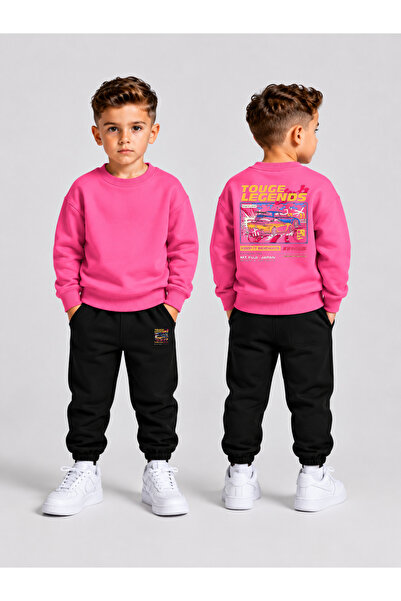 LORVEX Boys' Crew Neck Sweatshirt Tracksuit Set 2-Piece Printed Top and Botto...