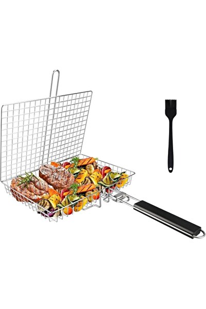 Yelajoy Grill Basket,Silver Stainless Steel BBQ Grilling Tool