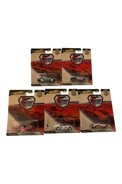 Car Culture Vintage Racing 5'li Set - Jaguar XJC, Porsche 917K, Corvette, Ferrari 250 GTO, Lancia Stratos 1:64 Diecast