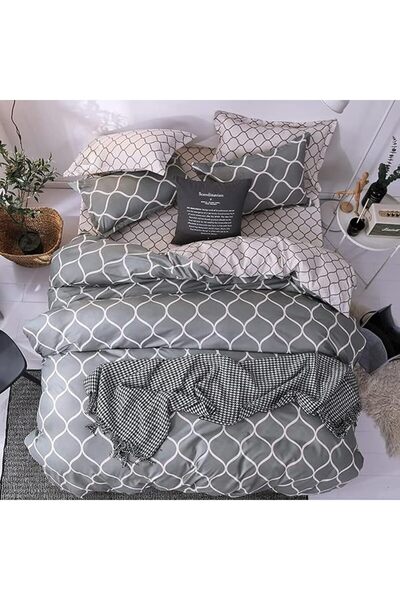 GOLDEN HOME طقم أغطية سرير مقاس كينج/مقاس فردي، غطاء لحاف، غطاء وسادة، 6 قطع،...