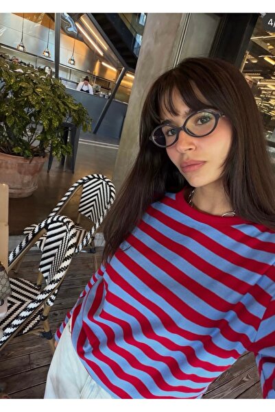 CADDELAMODA Oversize Colorful Striped Brand Equivalent Premium Sweater