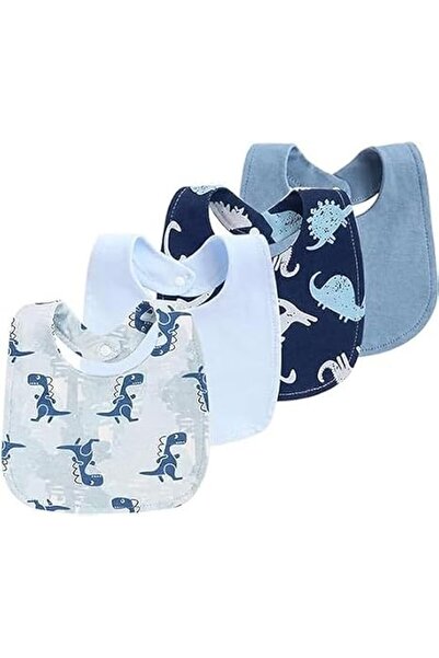 GENERAL 4 Pack Cotton Baby Drool Bibs, Adjustable Snap Absorbent Breathable F...