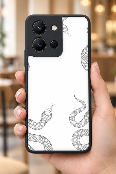 BGAKSESUAR حافظة مقاومة للصدمات متوافقة مع Vivo Y36 بنمط ثعبان وحماية للكاميرا