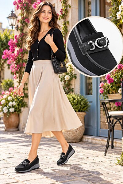SOLERIUM SHOES Mevsimlik Günlük ortopedik rahat Tokalı kadın babet ayakkabı