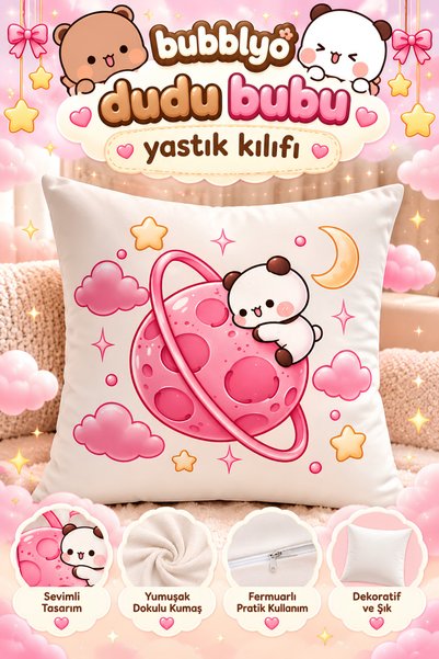 Bubblyo DUDU BUBU Dekoratif Yastık Kılıfı