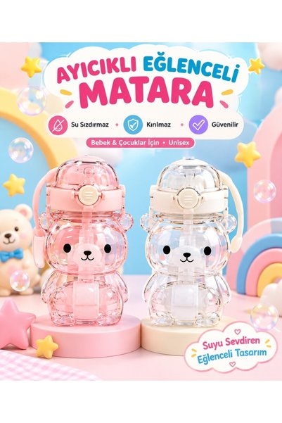 ayıcıkdünyası Ayıcıklı Matara Unicex, Kırılmaz, Sızdırmaz, Güvenilir,