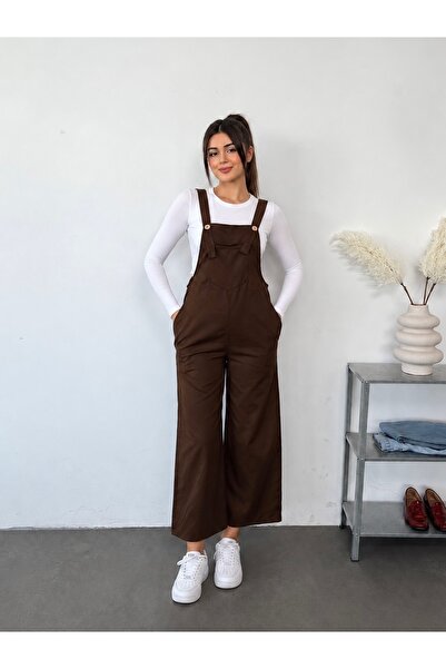 LB Laluna Butik بدلة نسائية من قماش الجبردين مع جيوب وأحزمة