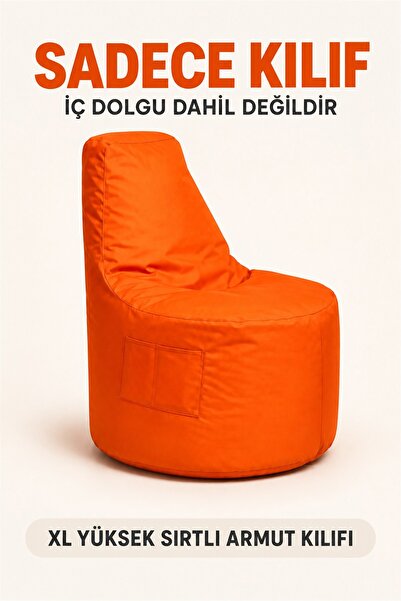 XL Yüksek Sırtlı Armut Koltuk Kılıfı - Sadece Boş Kılıf