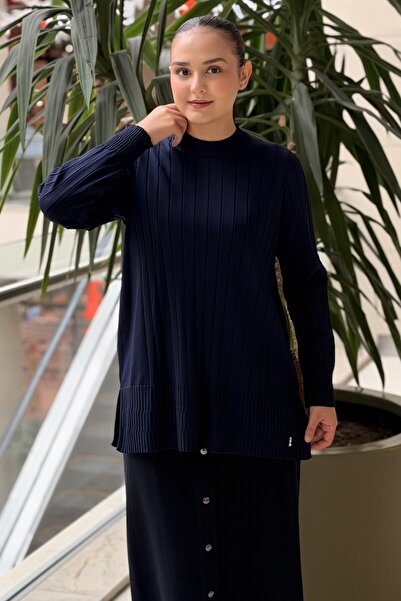MISS DALIDA Missdalida Thick Ribbed Tunic with Elastic Waist