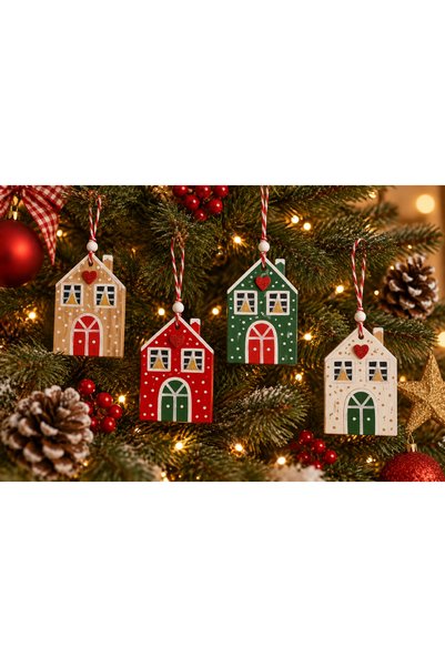 ELSA Wooden House Christmas Tree Ornament