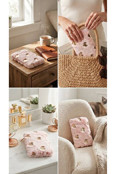 viberia Plush Furry Pen Holder and Makeup Bag Multi-Purpose Organizer Bag wit...