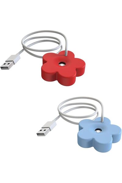 Yelajoy 2 قطعة مرطب هواء صغير يعمل بـ USB، مرطب هواء محمول على شكل زهرة، مرطب...