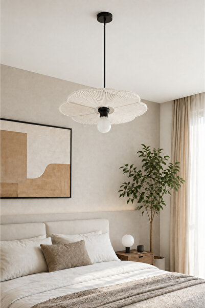afralya home AFRALYAHOME Handmade İskandinav Rustik Tekli Sarkıt Avize DUY DA...