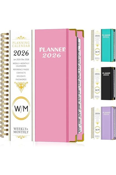 DoubleCare 2026 Weekly Monthly and Daily Planner, A5 Notebooks, Hardcover Spi...