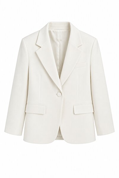 Seda Yalçın Atelier Ola Beyaz Maskülen Blazer Ceket