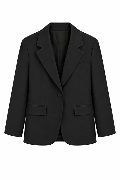 Seda Yalçın Atelier Ola Siyah Maskülen Blazer Ceket