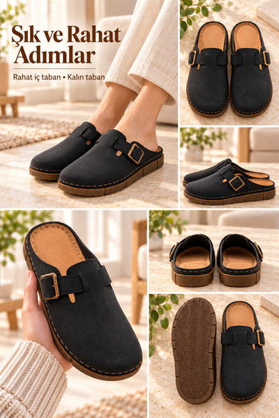 Behtah Kundura Women's Buckle Anatomical Thick Comfortable Sole Medical Mothe...