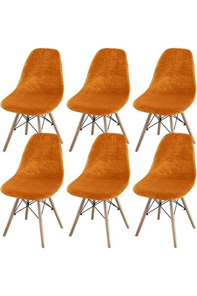 GENERAL Dolejia Shell Shape Velvet Chair Cover, Soft Stretch Reusable Dining ...