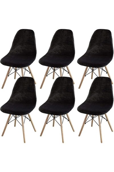 GENERAL Dolejia Shell Shape Velvet Chair Cover, Soft Stretch Reusable Dining ...