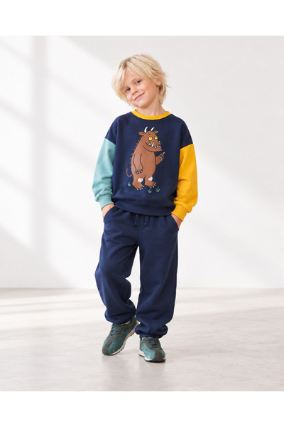 erayalpkids Boy's Printed Sweatshirt Tracksuit Set Cotton