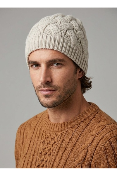 STELLA VESTİNO Double Layer Thick Knit Beanie - Soft Textured Winter Knit Beanie