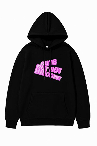 JANTIL MODA Unisex Oversize Φούτερ με κουκούλα και στάμπα, με 3 κλωστές, τσέπ...